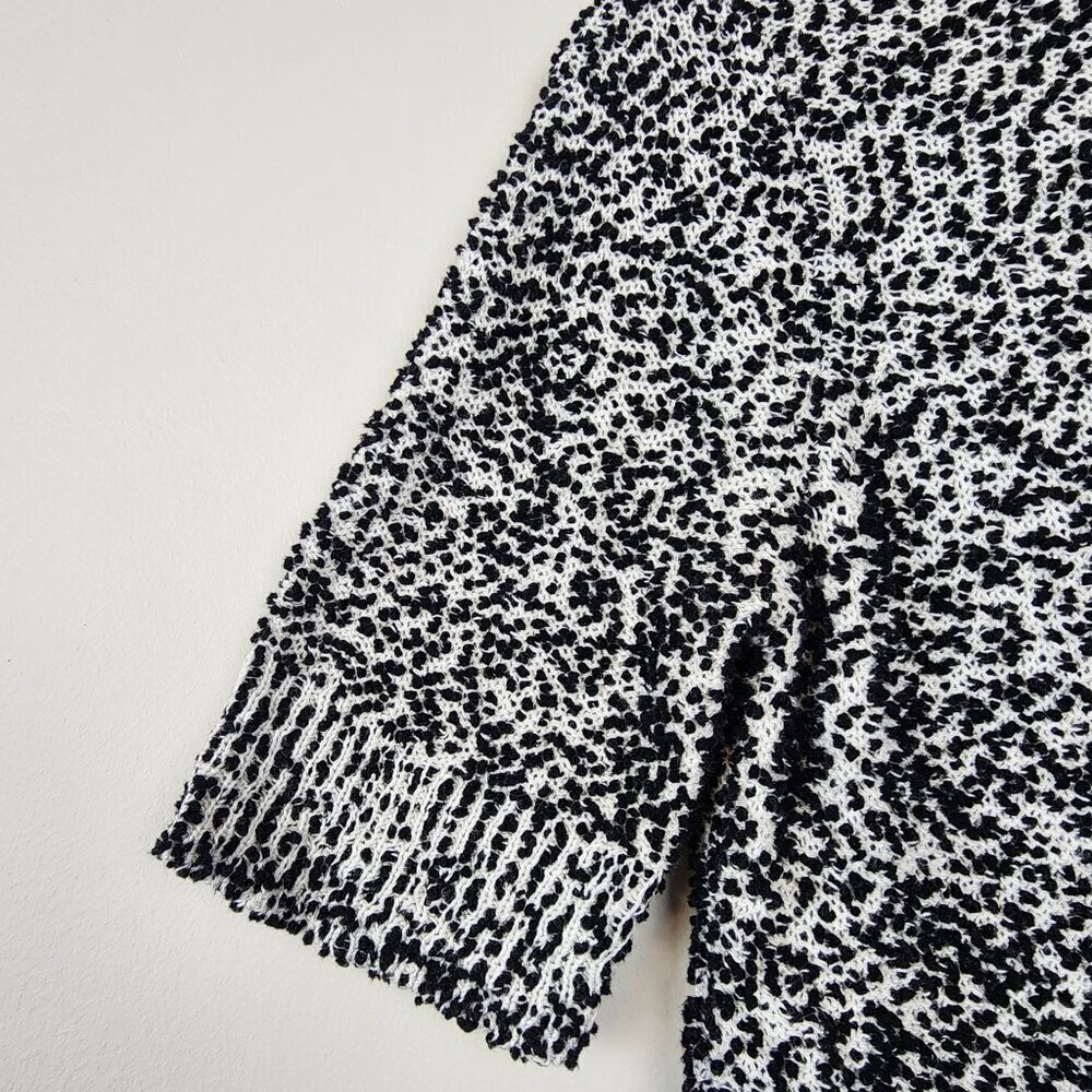 Kate Spade New York sz S women knit short sleeve shirt sweater black white - Picture 5 of 10